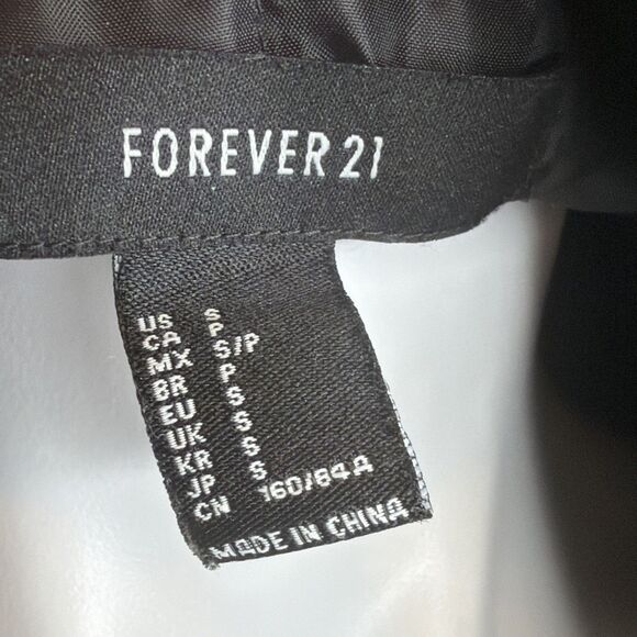 Forever 21 Mixed Media Bomber Jacket S New Preppy Street Style Minimalist - Picture 8 of 8